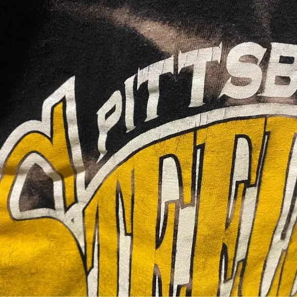 Men’s Large NFL Pittsburgh Steelers Vintage True Fan Upcycled Bleached Tank - Picture 6 of 13